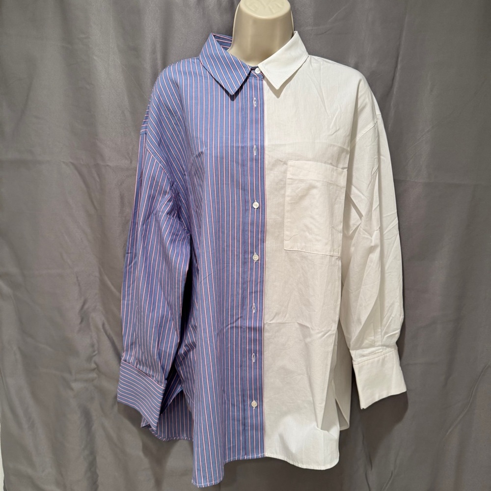 Two-Tone Blue and White Shirt